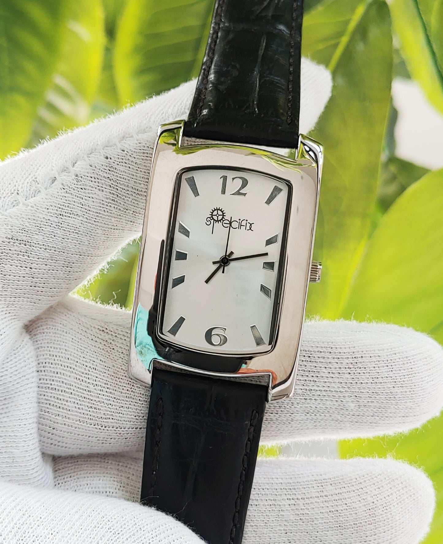 Specifix Sqaure Dial Men's Leather Strap Watch