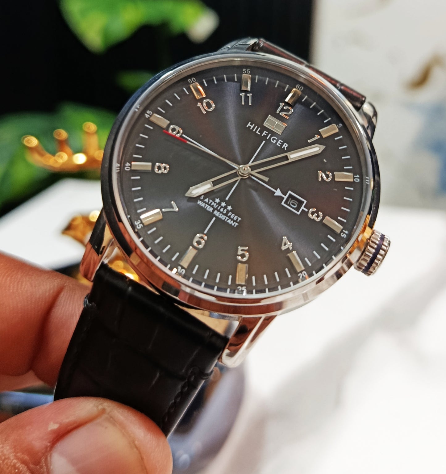 Tommy Hilfiger 3 Star Wrist Watch For Men in Leather Strap