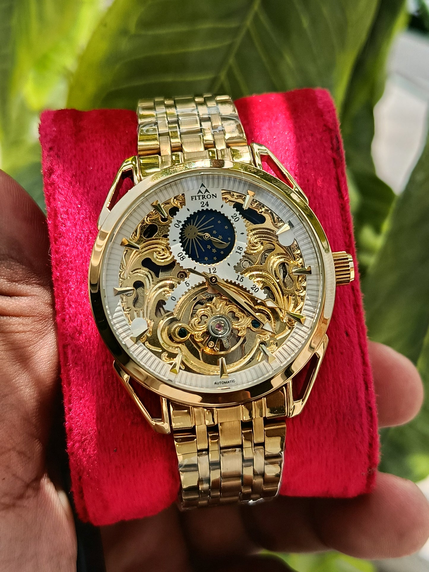 Fitron Gold Colour Moonphase Men's Watch FT8849G