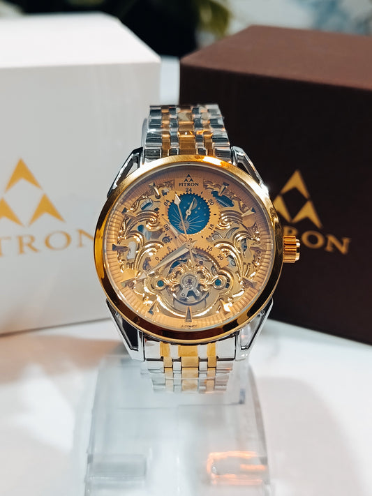 Fitron Automatic Moonphase FT.8065G Men's Watch yellow Gold Dial