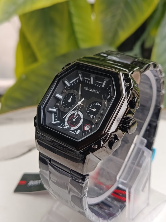 Skmei Rectangle Black Chronograph Men's Watch