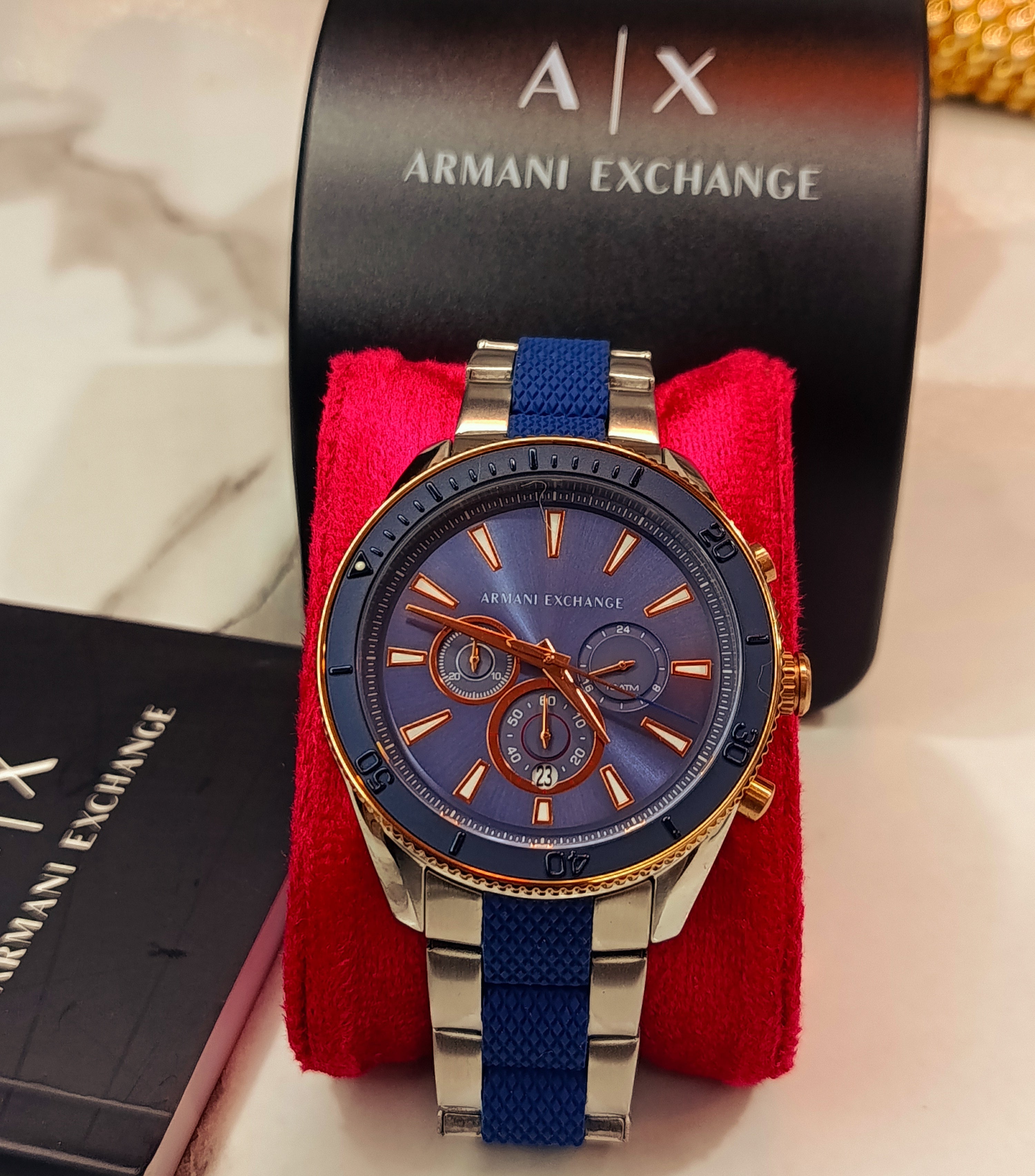 Girgio armani 腕時計 Armani Exchange AX1819 Men's Chronograph Quartz Watch – Black Dial