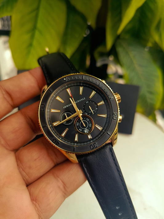 Armani Exchange AX1818 Chronograph Black Leather Men’s Watch