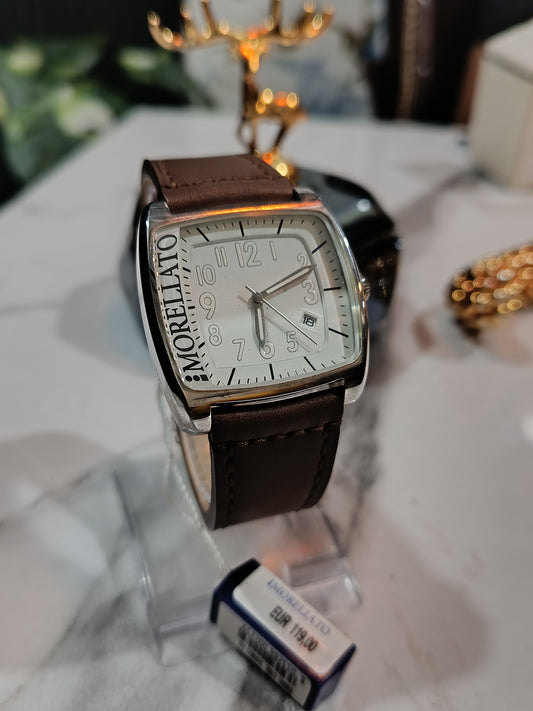 Morellato Men's Brown Leather Strap Watch