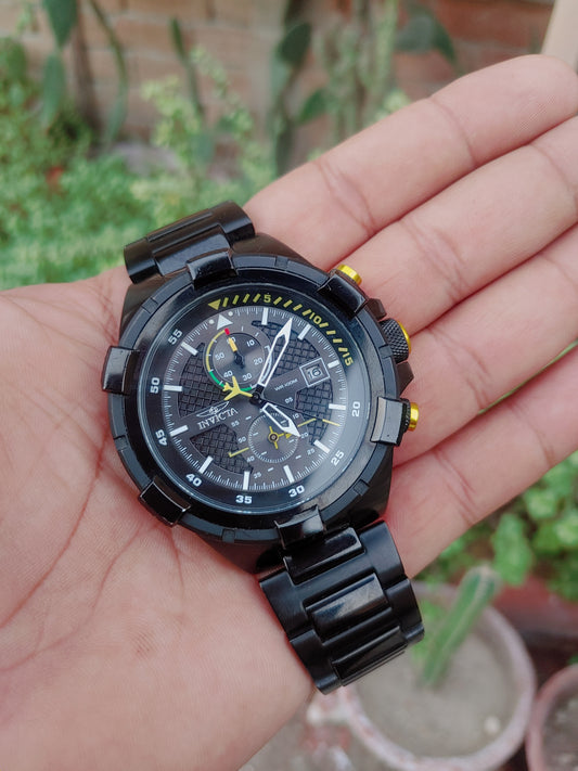 Invicta Black Chornograph 44mm Case Diameter Aviation Edition