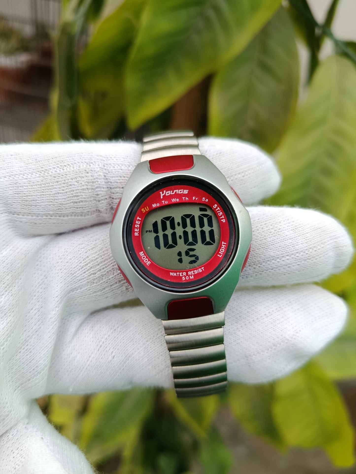 Youngs Digital Watch (Silver & Red)