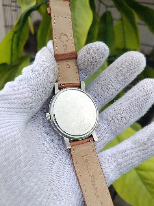 Men’s Watch – White Dial with Brown Strap
