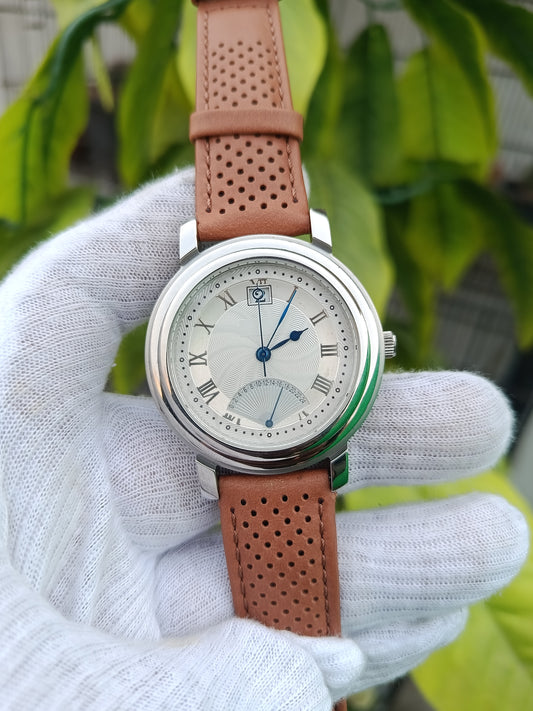 Men’s Watch – White Dial with Brown Strap