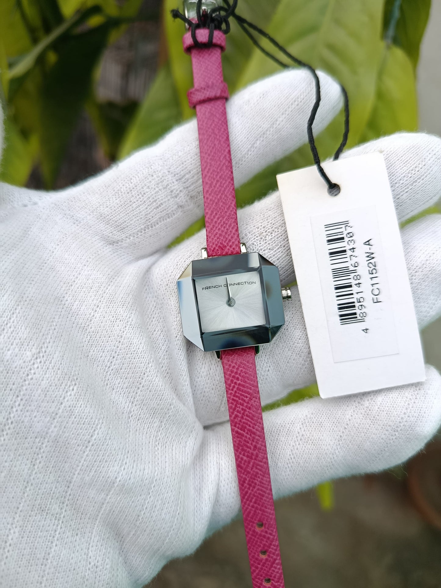 French Connection Women’s Quartz Watch (Pink Leather Strap)