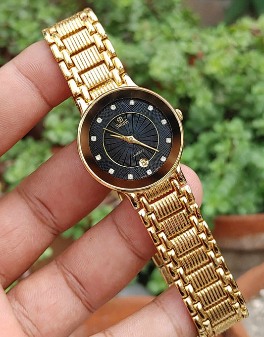 Swistar 18k Gold Plated 34mm Watch Unisex