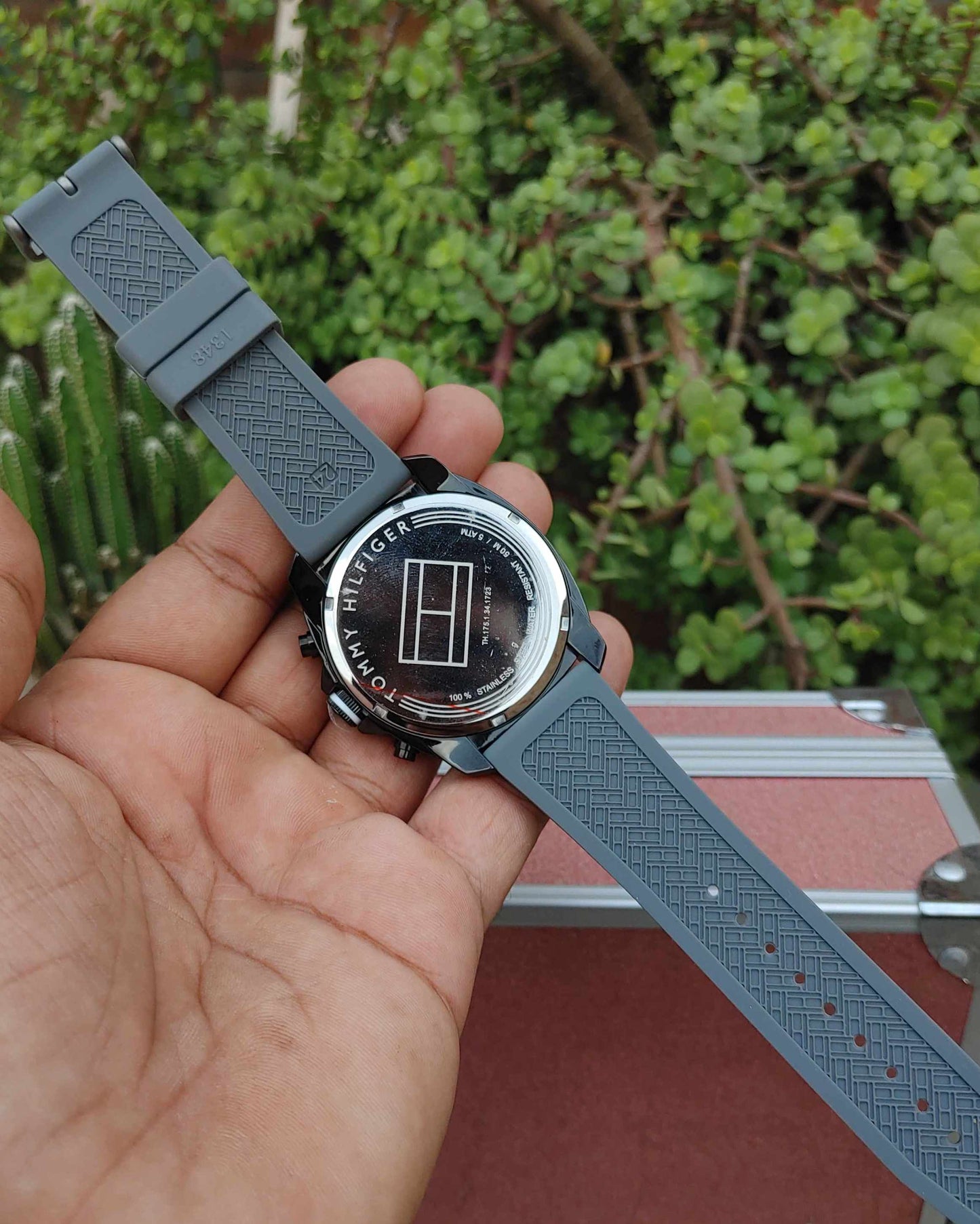 Tommy Hilfiger Grey Rubber Strap Watch For Men
