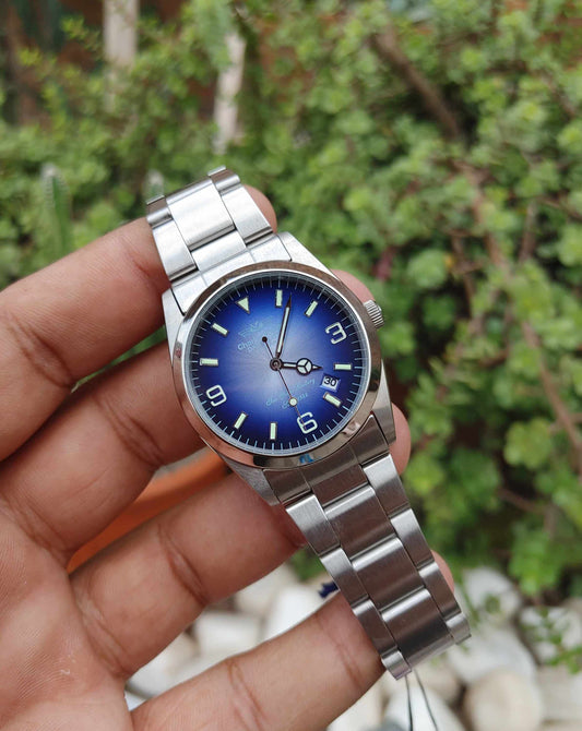 Charles Vogele Blue Dial Stainless Steel Watch For Men