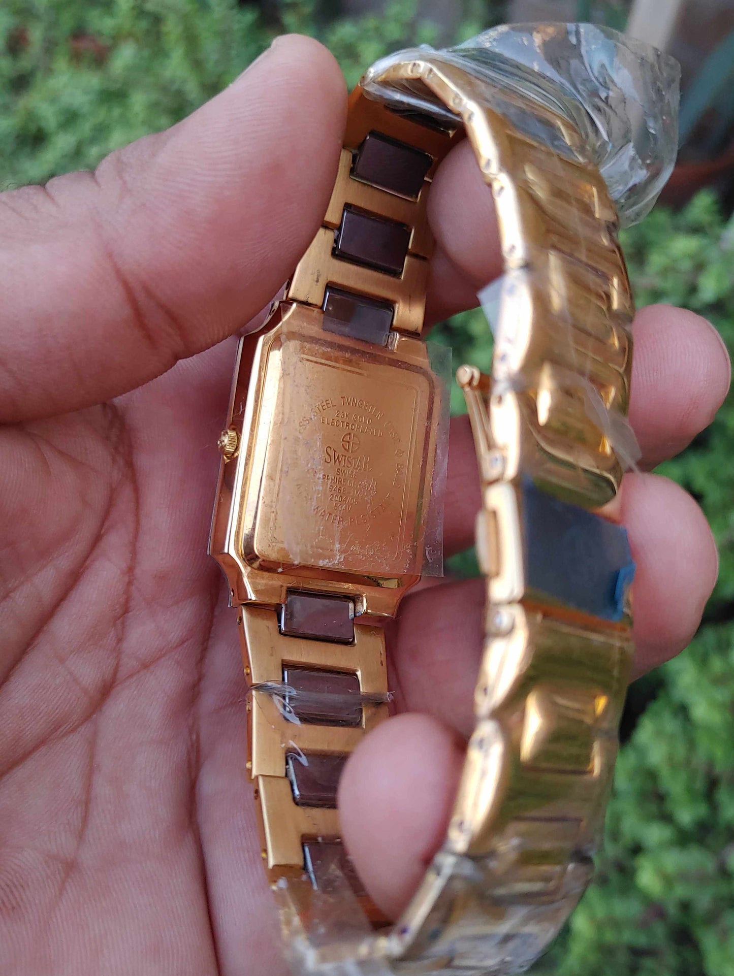 Swistar 23k Gold Plated Watch For Men Ceramic Two Tone