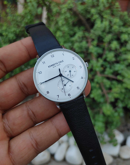 Kenneth Cole Dress Watch For Men Leather Strap