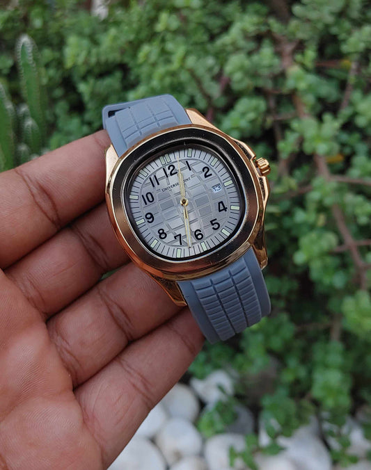 Universe Point Golden Case Watch for men Number Digits Dial