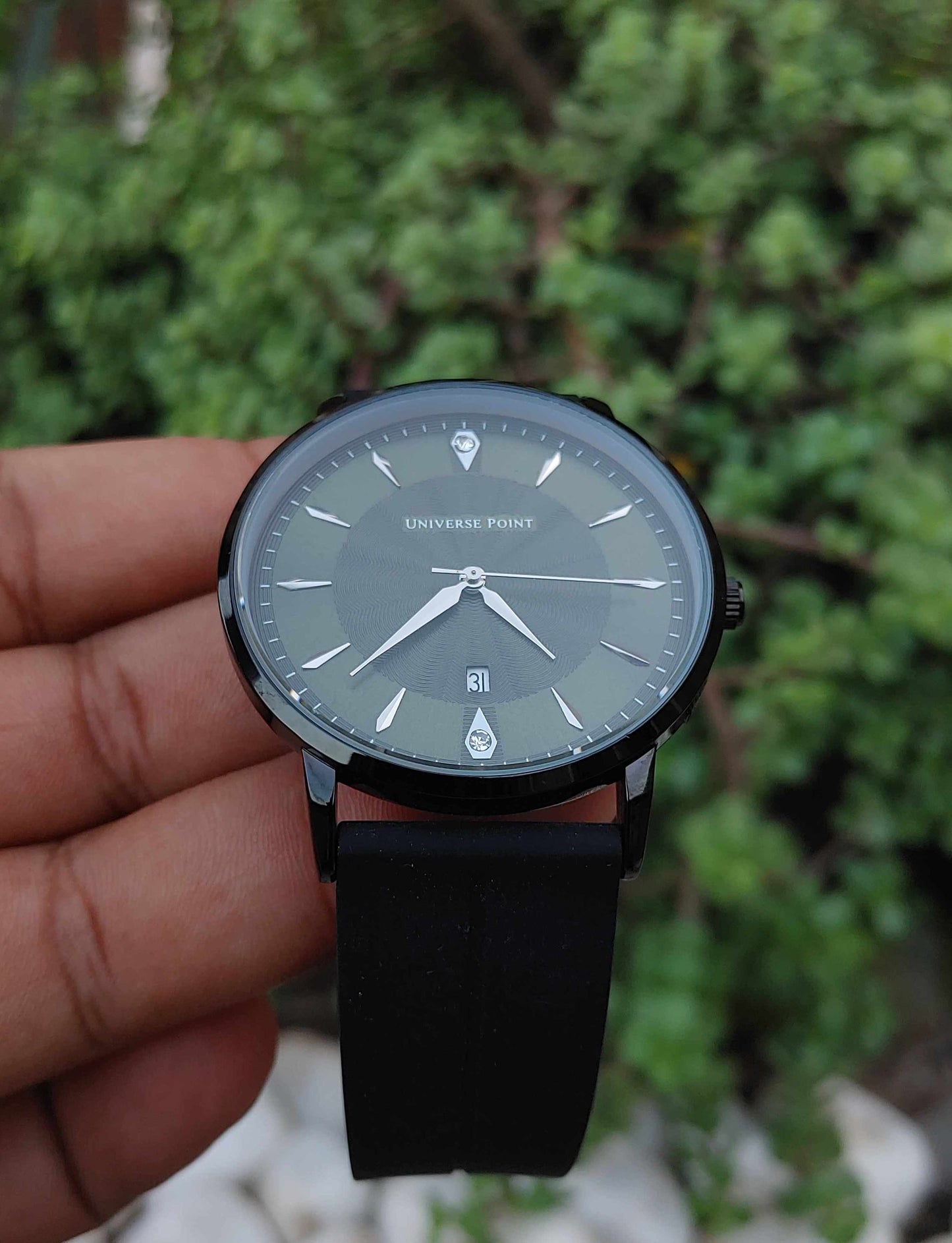 Universe Point Black Case 42mm Wrist Watch for Men