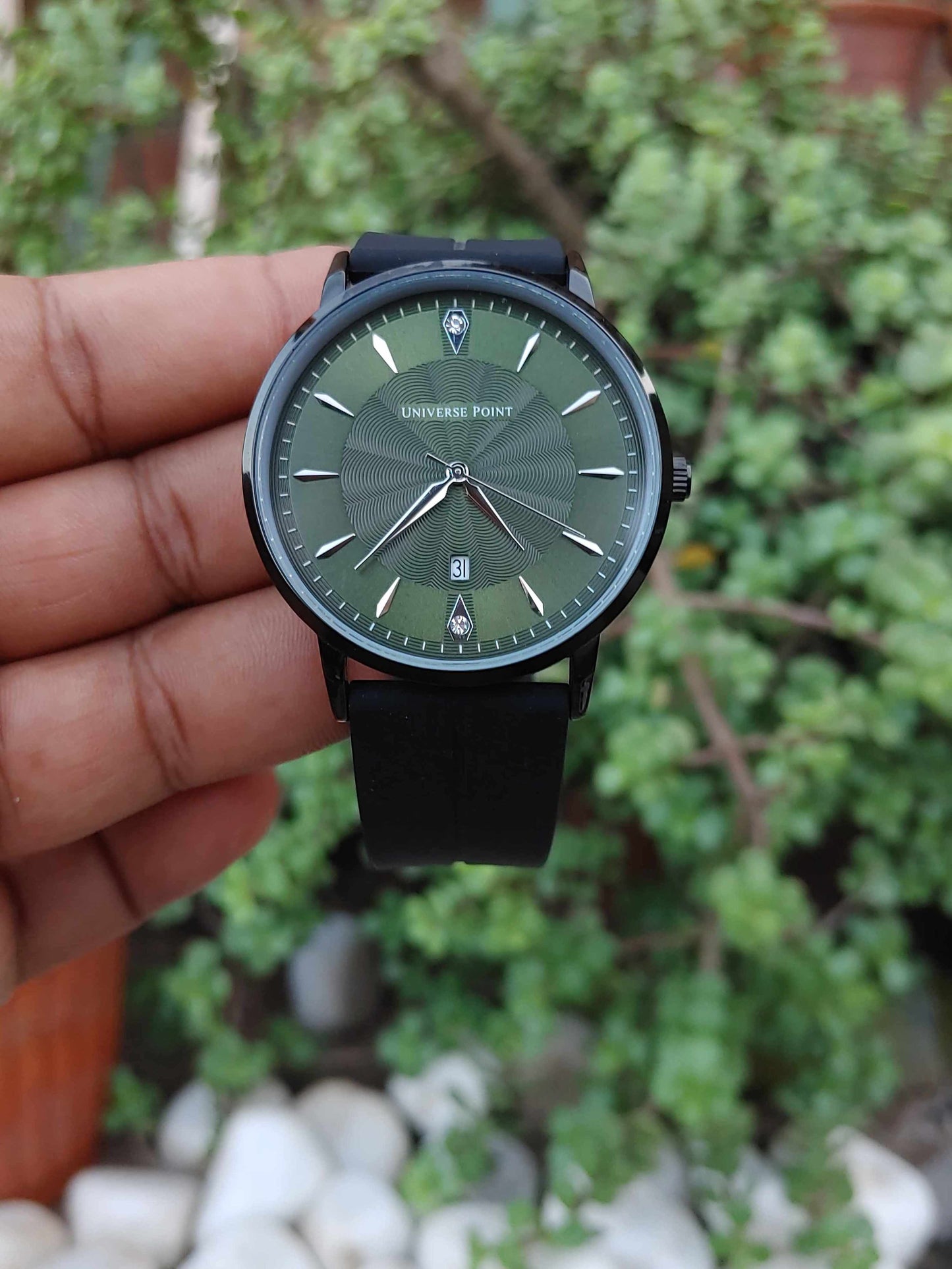 Universe Point Black Case 42mm Wrist Watch for Men