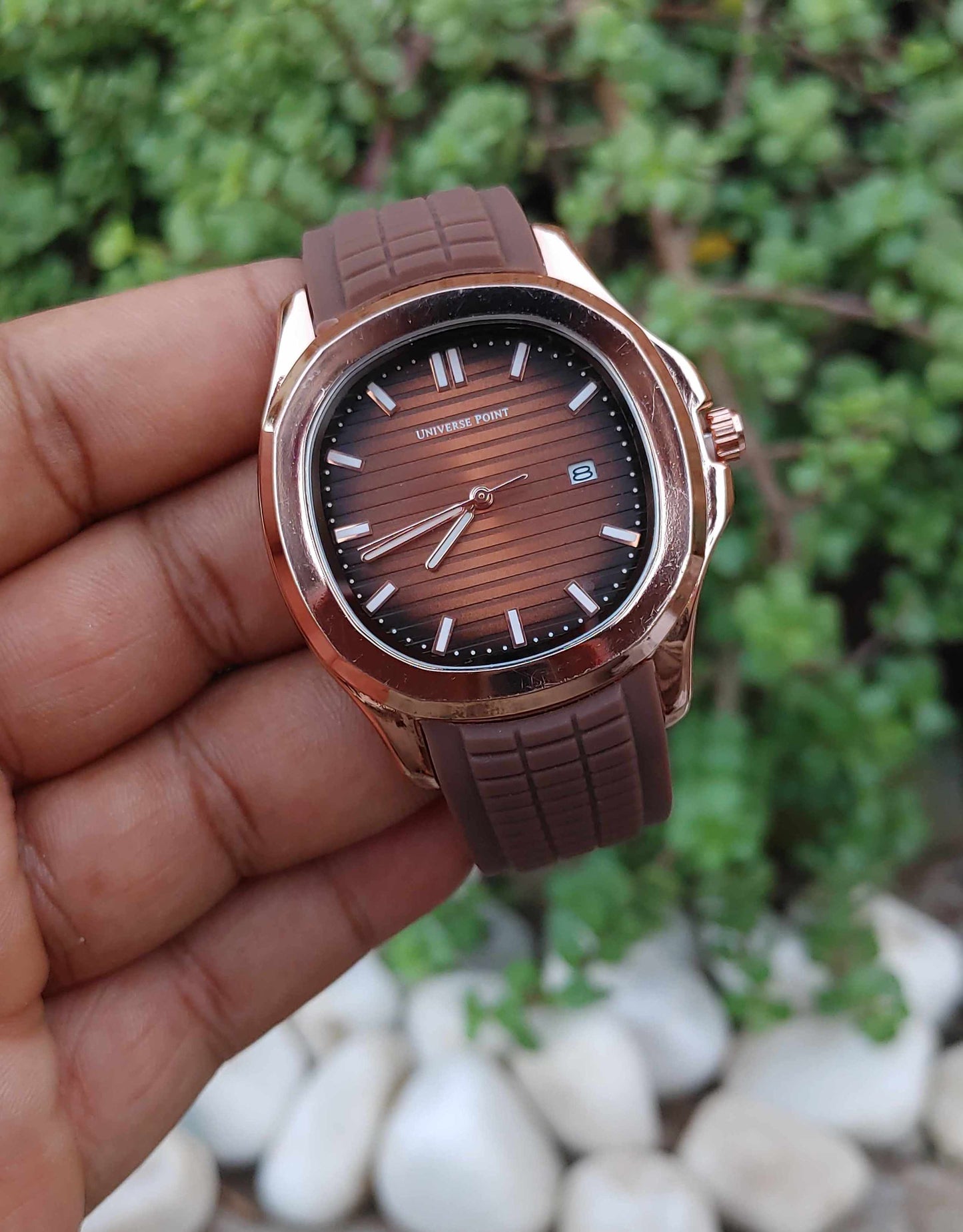 Universe Point Copper Case 40mm Wrist Watch for Men