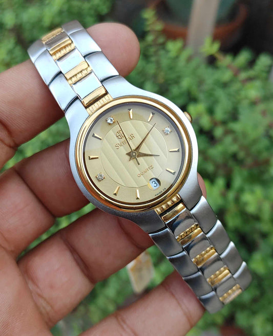 Swistar 18k Gold Plated Watch For men in Yellow Gold Dial