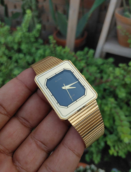 Alba Tank Gold Colour Vintage Watch For Men