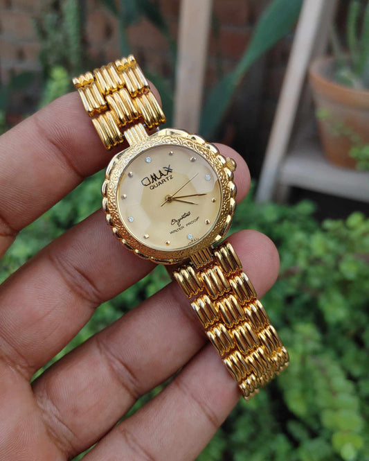 Omax 18k Gold Plated vintage Premium Watch for Women