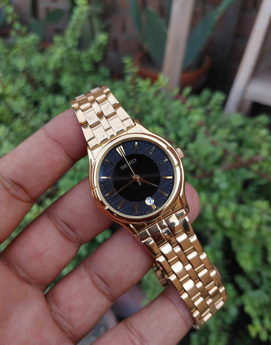 Seiko Vintage Gold Japan Movement Watch for Men in Light Weight