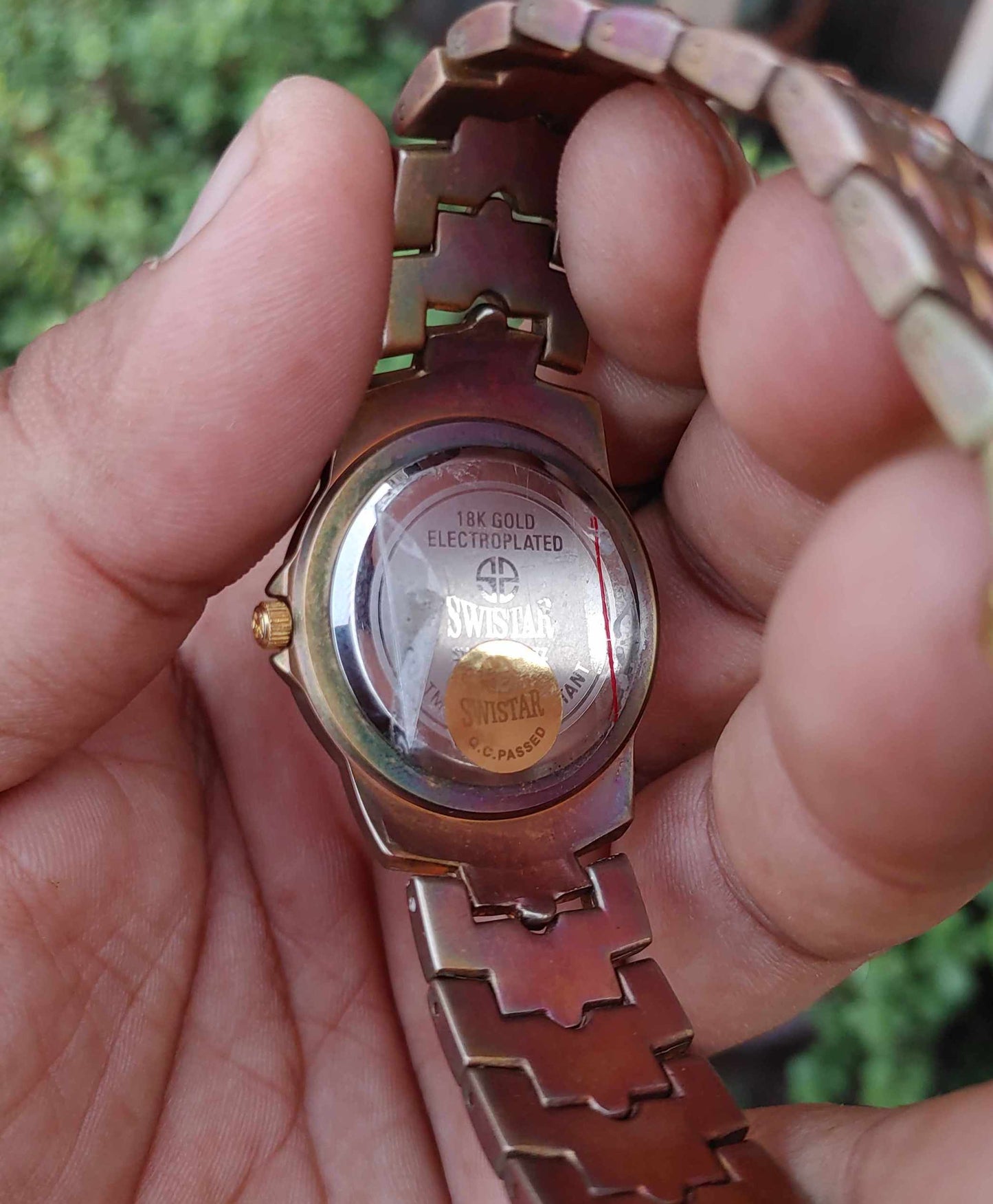 Swistar Vintage 18k Gold Plated 80s Wrist Watch For Men