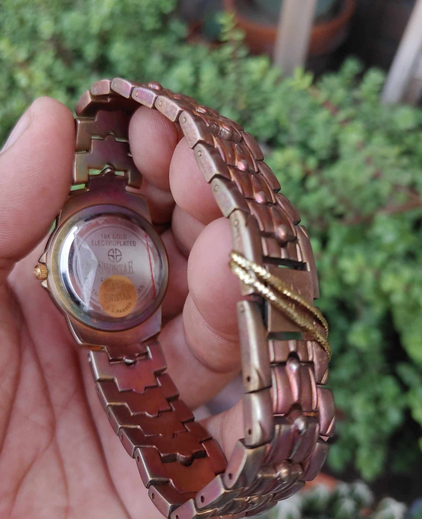 Swistar Vintage 18k Gold Plated 80s Wrist Watch For Men