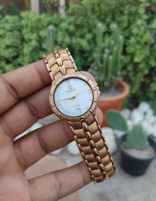 18k Gold Plated Swistar Watch For Men 1980s