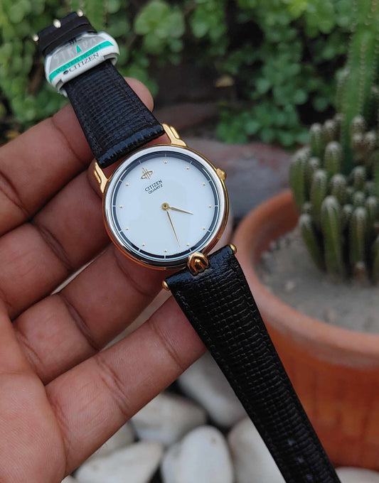 Citizen Vintage Leather Strap 35mm Wrist Watch for Men