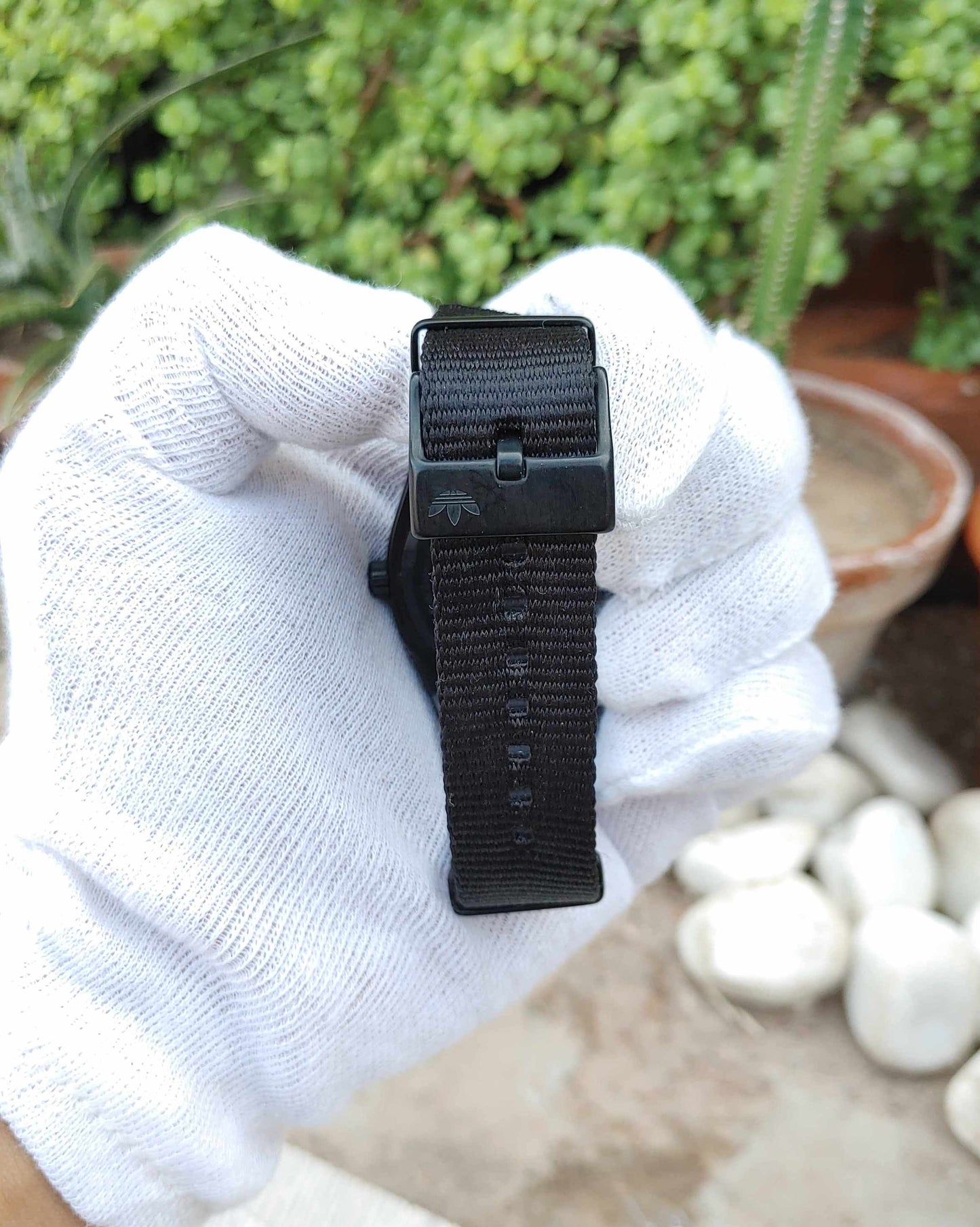 Adidas Black Sports Watch with Nato Strap For Men
