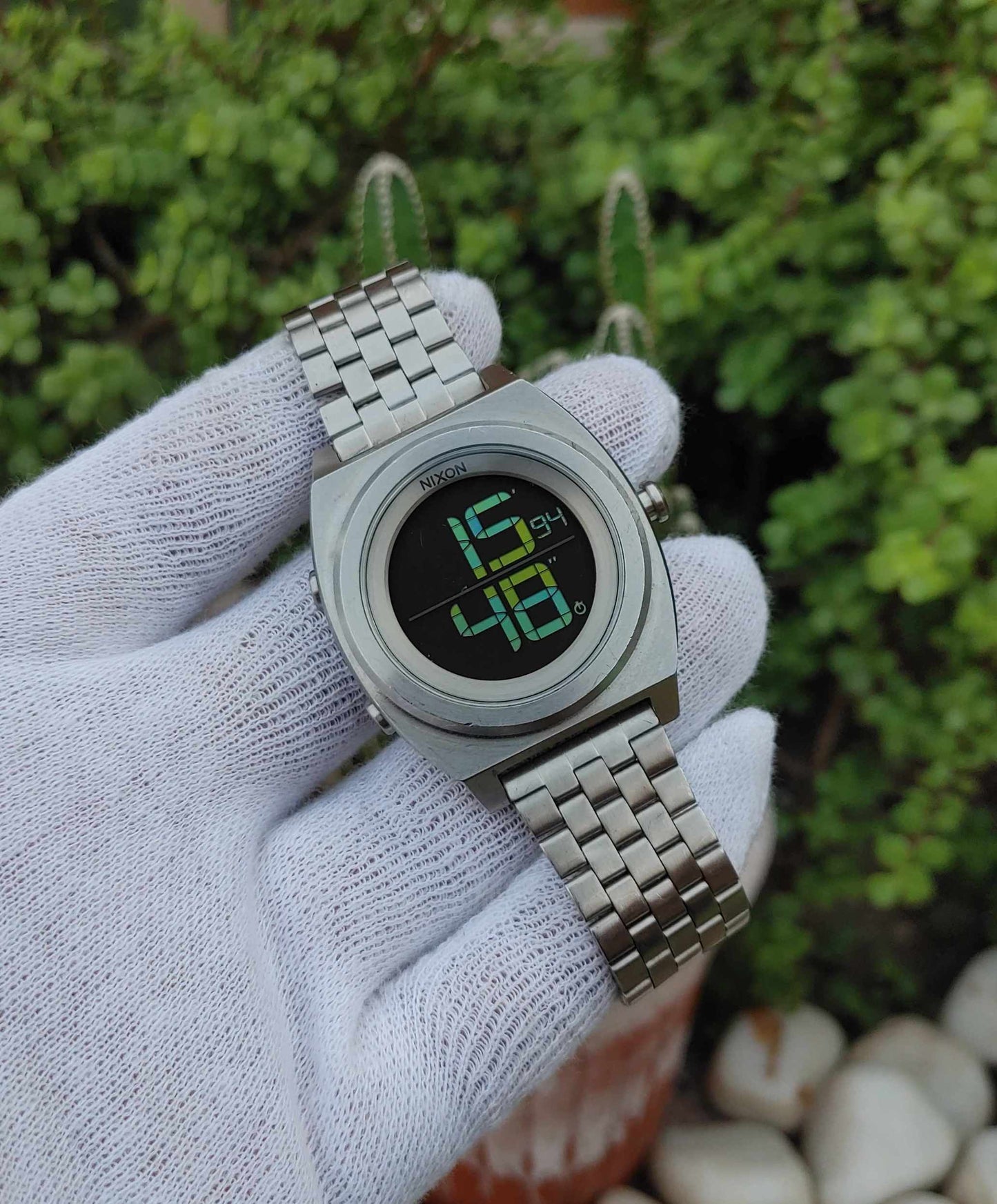 Nixon Digital Stainless Steel Watch For Men in Classic Numbers Multifunctional