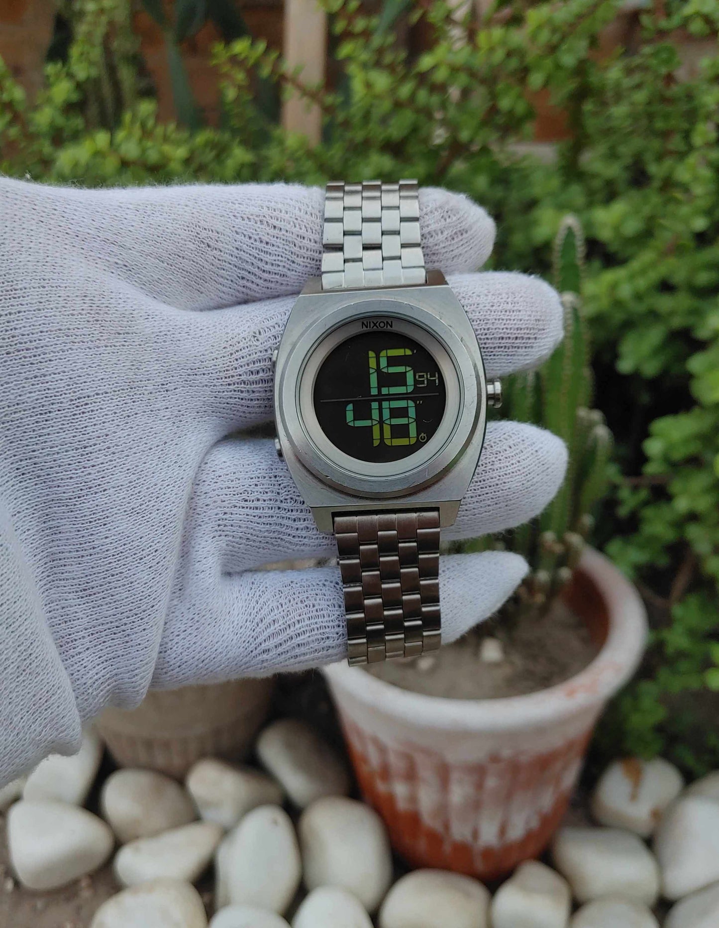 Nixon Digital Stainless Steel Watch For Men in Classic Numbers Multifunctional