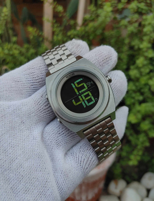 Nixon Digital Stainless Steel Watch For Men in Classic Numbers Multifunctional