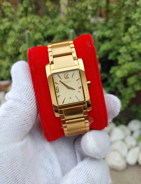 Gucci Gold Premium Quality Watch For Men 40mm Tank Shape