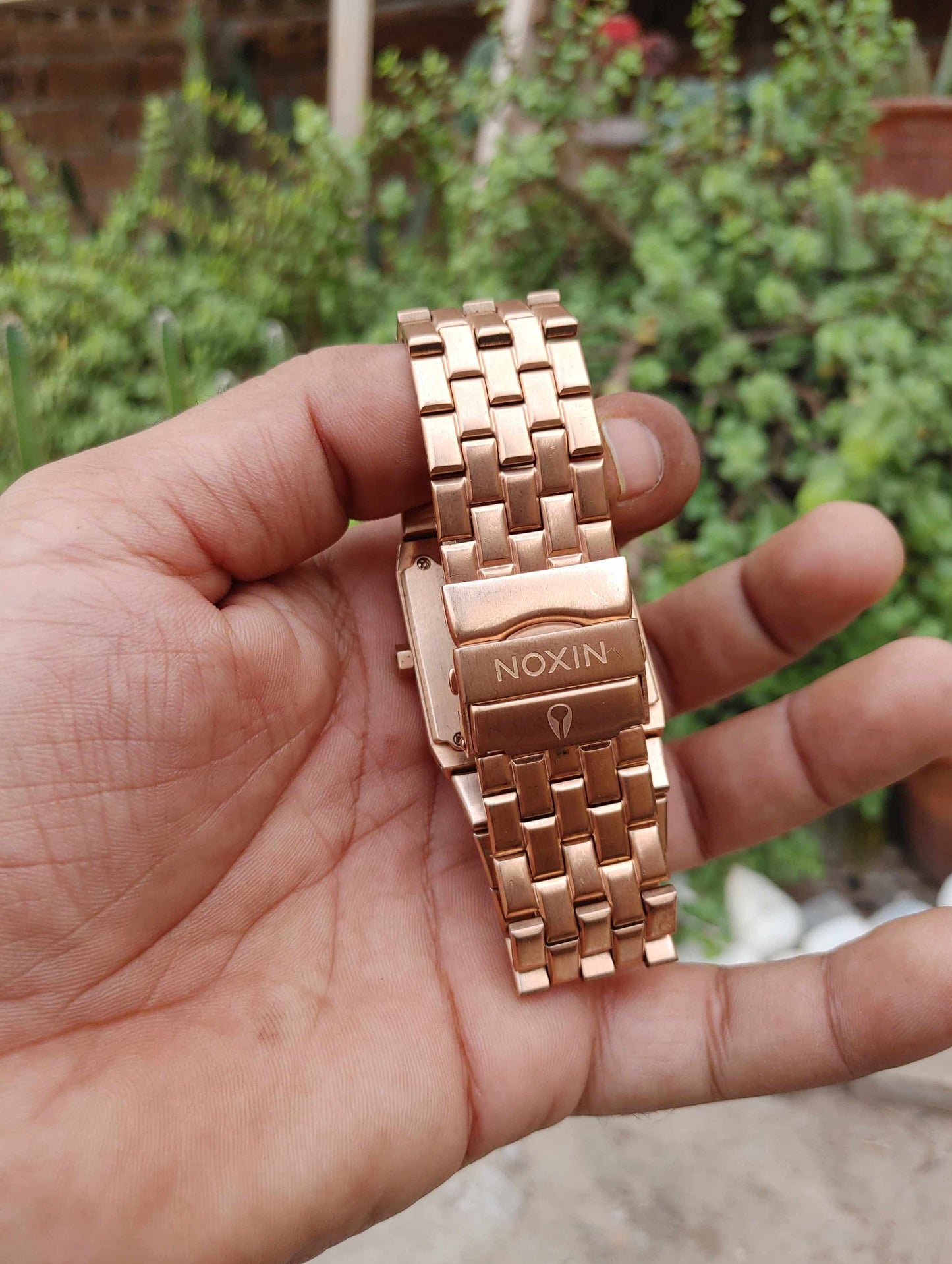 Nixon Rose Gold Sqaure Dial Stainless-steel Watch For Men