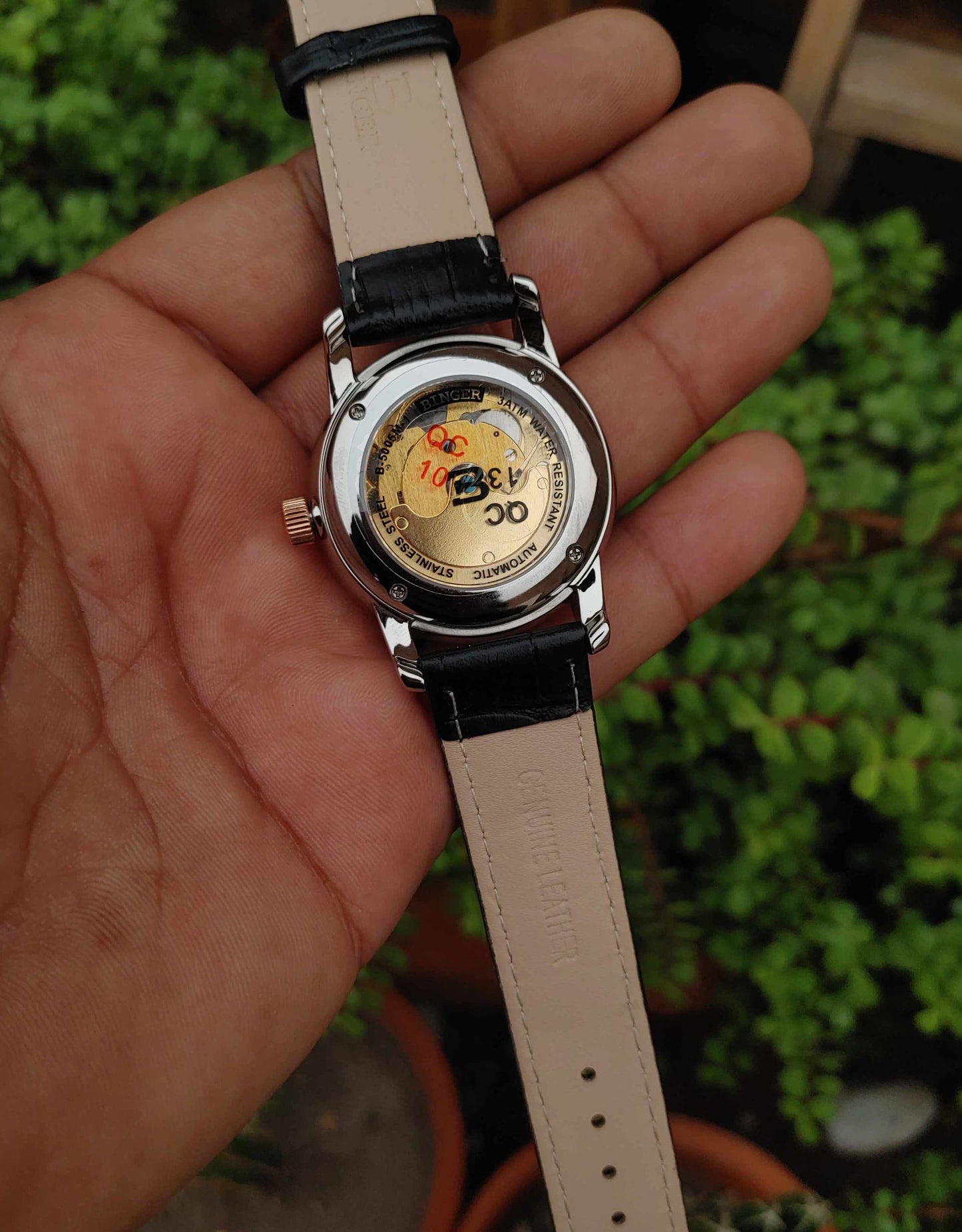 Binger Rose Gold Tone 40mm Case Diameter Wrist Watch For Men