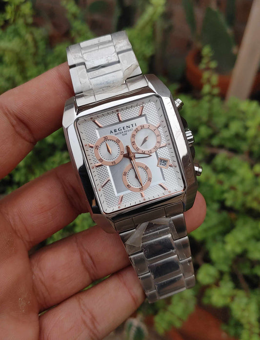 Argenti Sqaure Chornograph Watch For Men