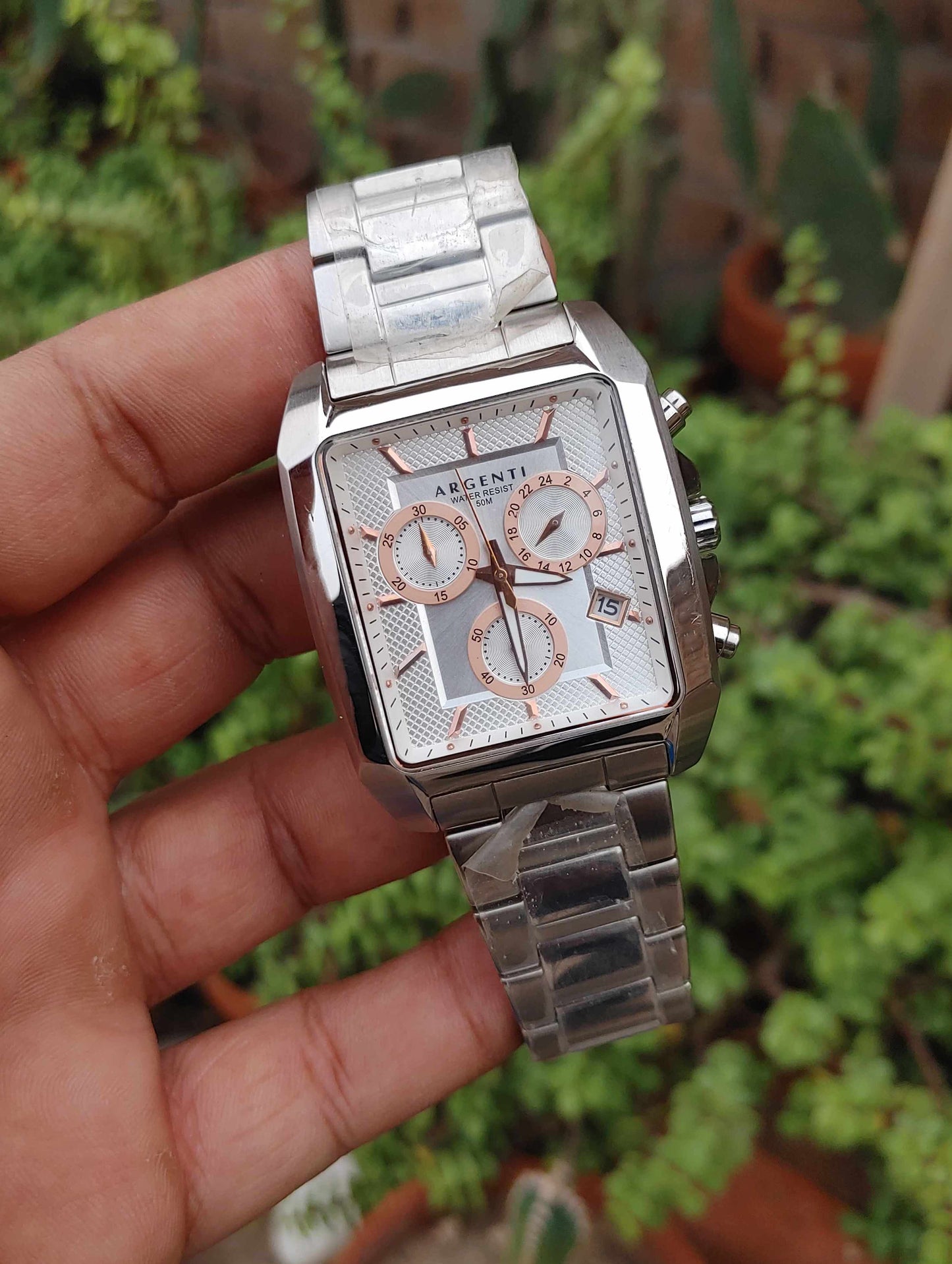 Argenti Sqaure Chornograph Watch For Men