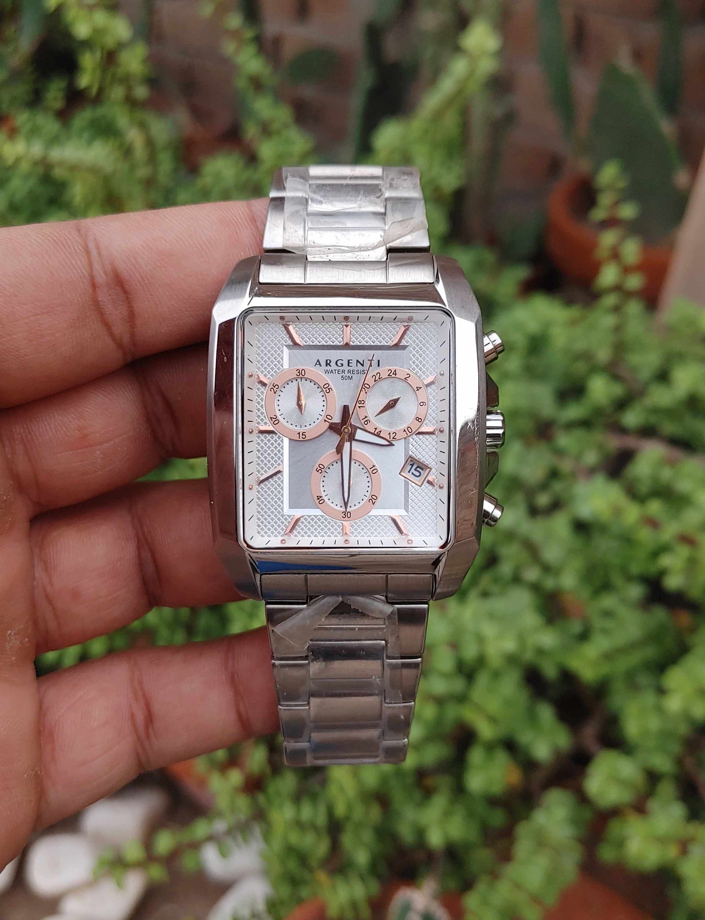 Argenti Sqaure Chornograph Watch For Men