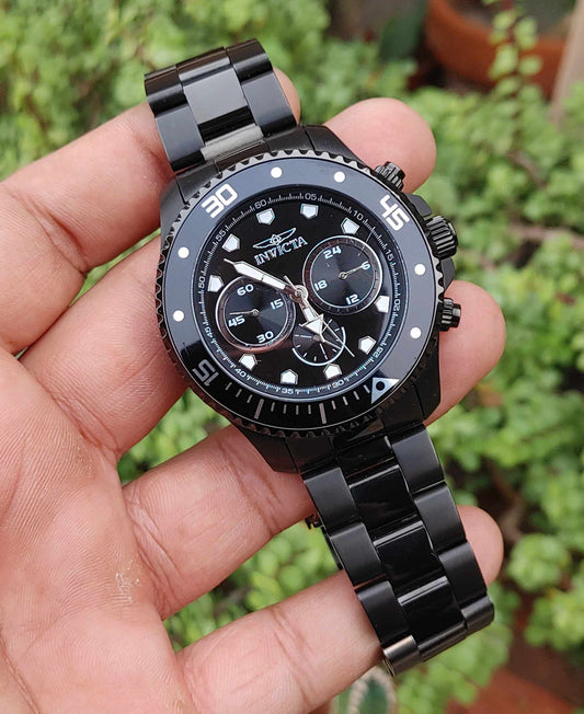 Invicta Black Pro Diver 44mm Wrist Watch For Men