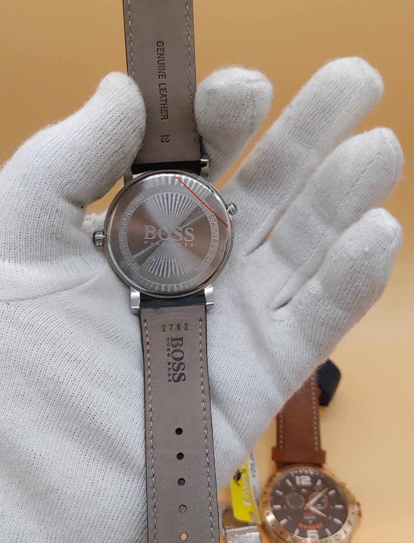 Hugo Boss Dual Time Date Leather Strap Watch For Men