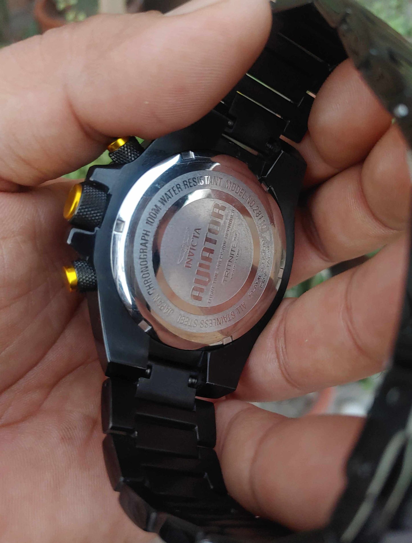 Invicta Black Chornograph 44mm Case Diameter Aviation Edition