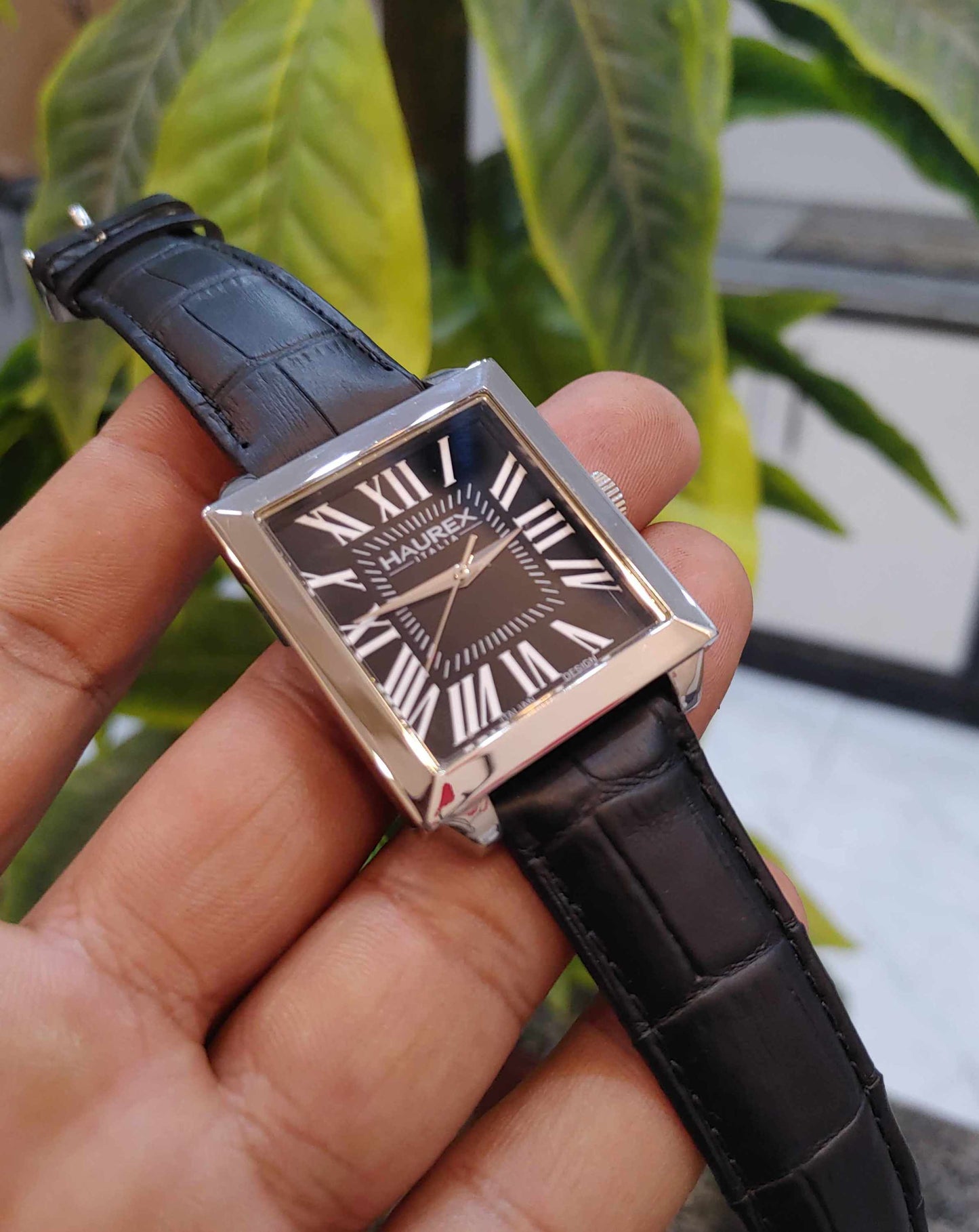 Haurex Square Dial Watch For Men Italy Design