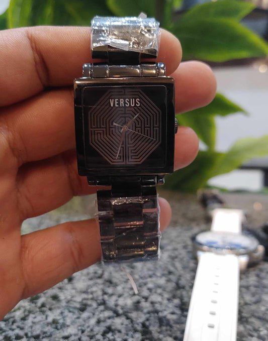 Versus By Versace Black Stainless Steel Watch For Men