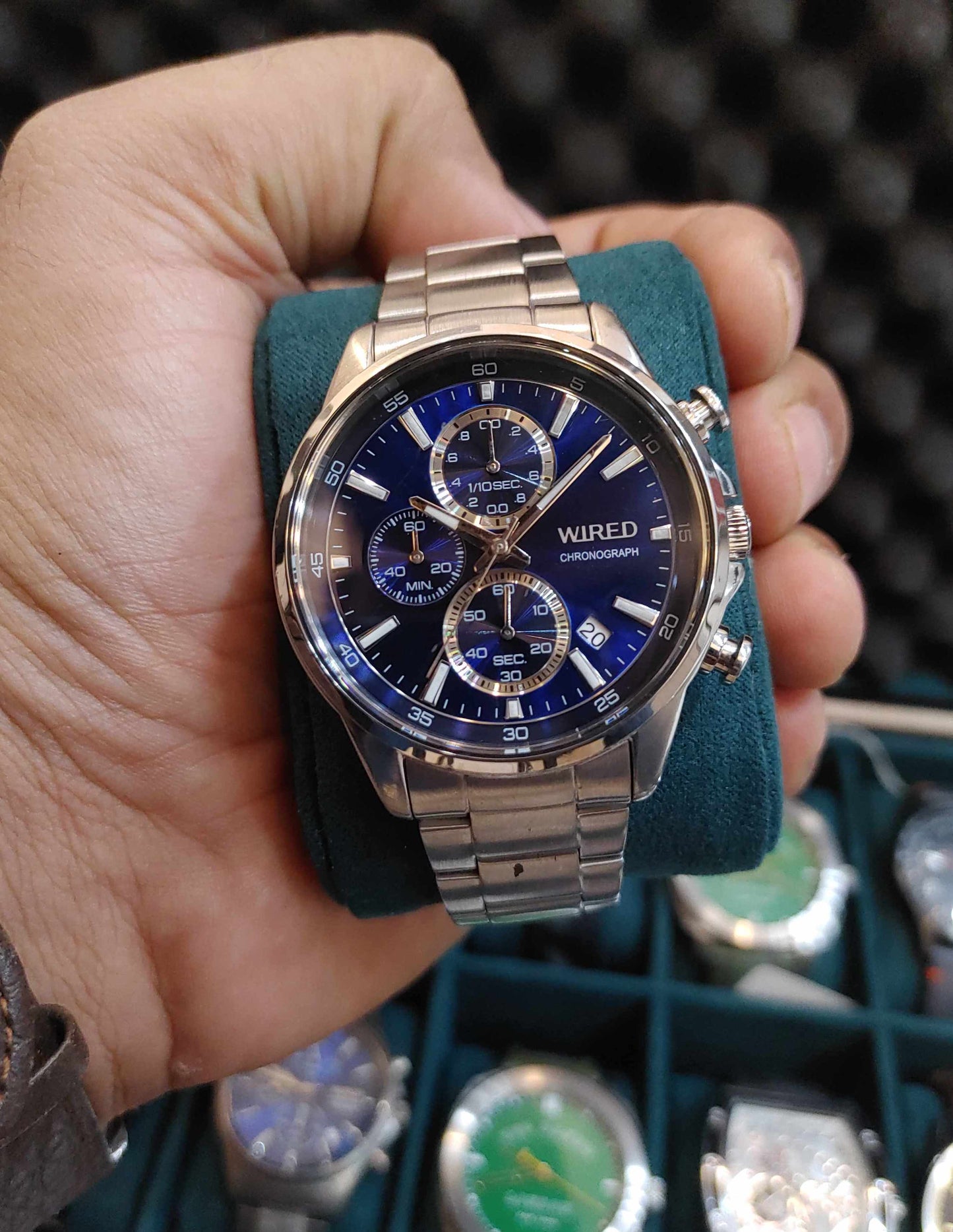 Wired Blue Dial Stainless-steel 41mm Chornograph Watch For Men