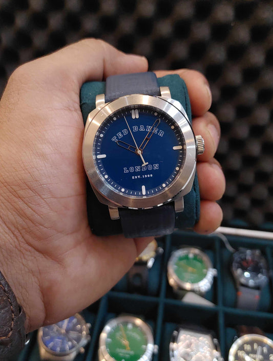 Tedd Baker London Sports Dial Blue Leather Strap Watch For Men