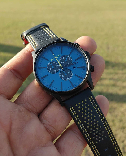 Nixon Choronograph Wrist Watch With Ducati Course Leather Strap For Men