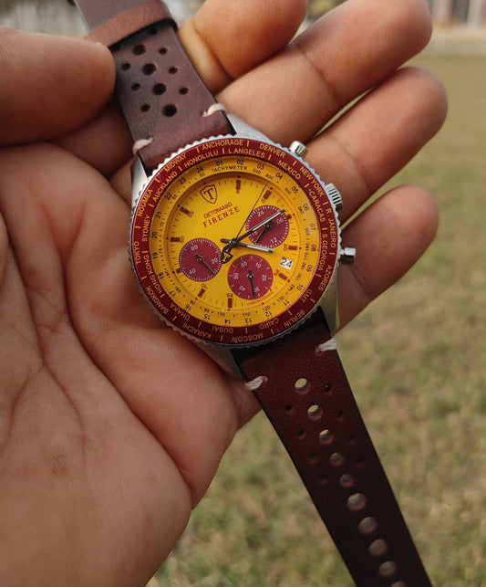 Detomaso Firenze Yellow Dial Chornograph Watch For Men