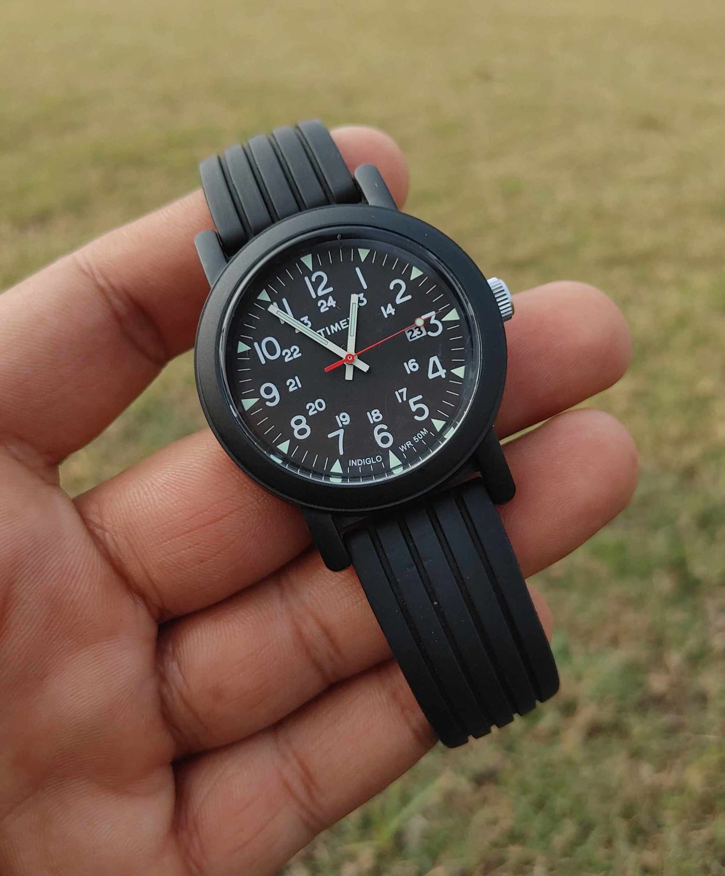 Timex Rubber Strap Watch For Men Master Butterfly Lock